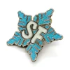 custom leaf shape hard enamel lapel pins with glitter enamel lapel pin badge