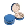 Custom logo jewellery earing small case velvet travel portable organizer cases faux leather jewelry box