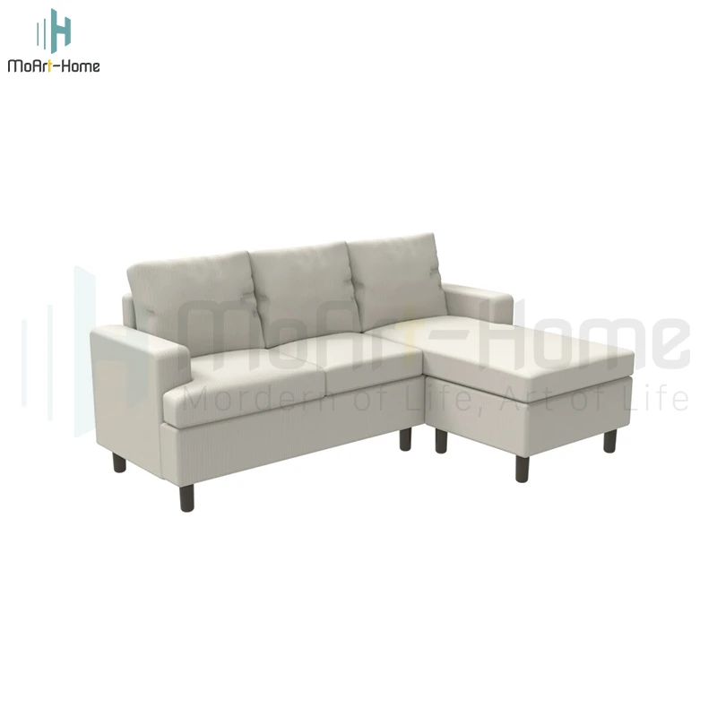 Custom Modular Design Gray White Sectional Sofa Bed Recliner,L Shape Sofa Set Furniture With Chaise Made In China
