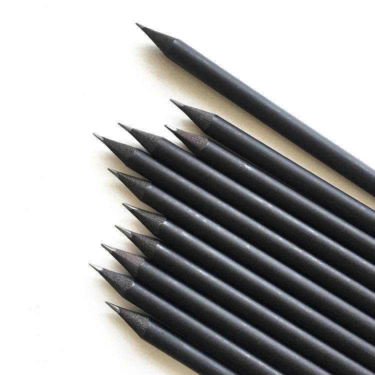 custom promotional Custom wholesale hb pencil graphite lead ,black wooden pencil pack with triangle shape paper