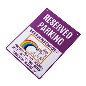 Custom Reserved Parking logo metal sign CMYK printing 20x30cm 4A size metal tin sign