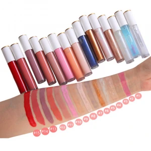 Custom Your Brand Private Label Waterproof 25 Colors Hydrating Lip Gloss With White Tube