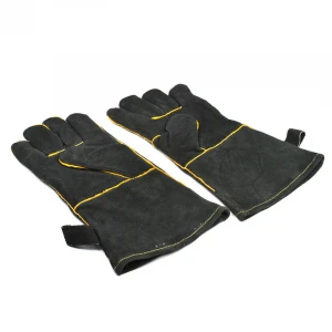 Customized Color Non-slip Wear-resistant Leather Material Heat-resistant BBQ Gloves
