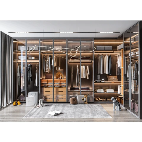 Buy Customized Luxury Modular Walk In Closet Bedroom Furniture Wooden ...