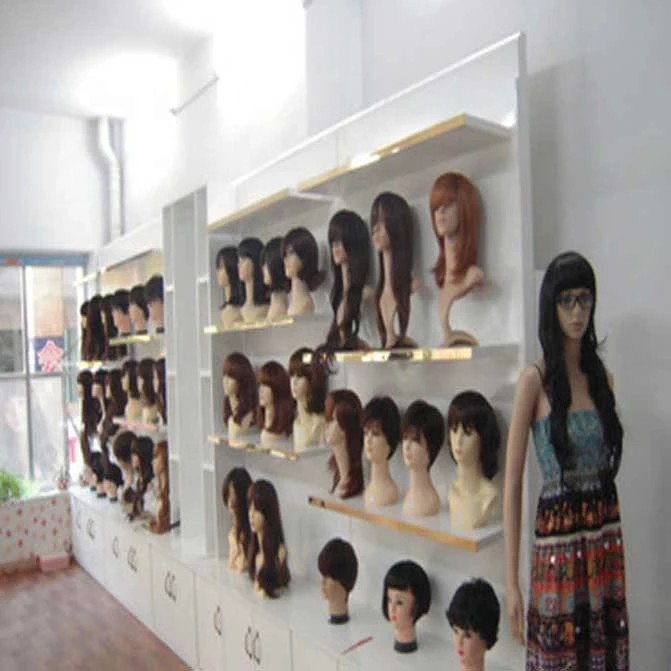 Customized wig display mannequin head and shop interior design