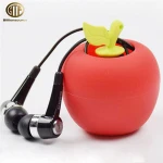 Cute apple shape universal soft silicone earphone cable winder