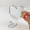 Cute geometric Clear heart eye shadow box Powder blusher Cosmetic highlight container palette empty powder jar Packaging