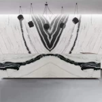 Decorative panda white marble walling bathroom flooring tile,bookmatched marble slab