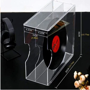 desktop organizer acrylic record storage rack display box lucite DVD CD stand holder for home