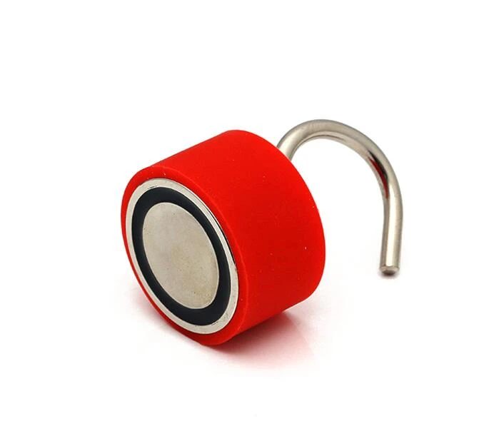Dia.45mm neodymium pot magnet magnet holder magnetic pots with red rubber cover
