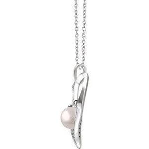 Diamond ocean inspired engagement love pearl pendant mountings , Dubai anniversary female symbol necklace