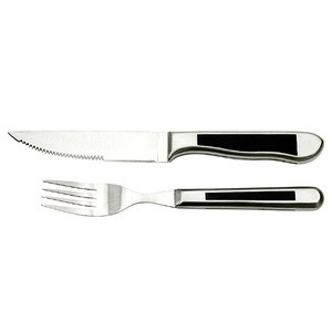 Dinner tools steak knife and fork set with serrated blade