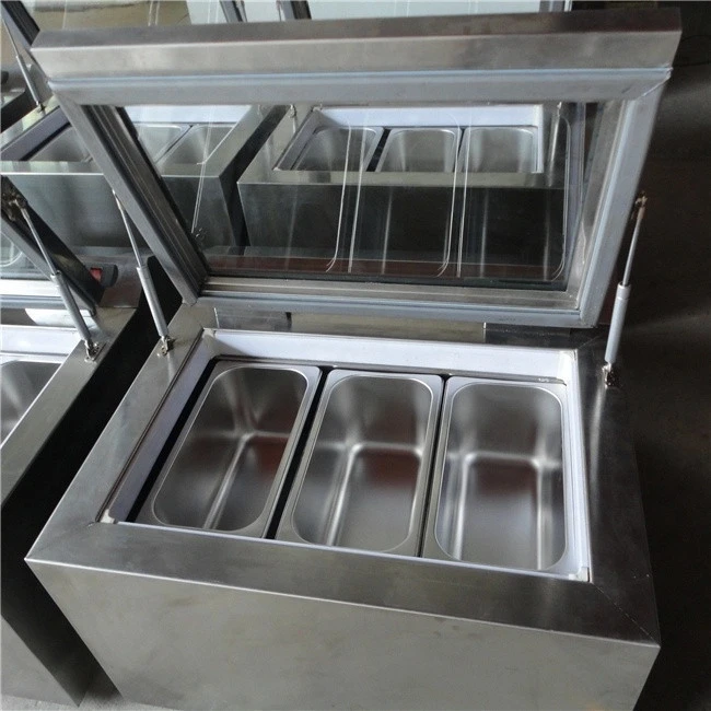 Direct cooling 3 pans ice cream mini freezer/Popsicel Gelato counter display freezer