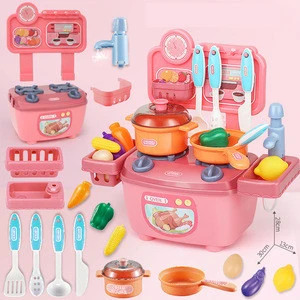 Direct manufacturing pink &amp; blue color baby kitchen set toy for girls