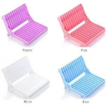 Dish Drip Rack Foldable Plate Drip Shelf Plate Rack Organizer Cup Drainer Kitchen Flatware Drying Holder Shelf Kitchen Storage