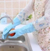 Dish Washing Cleaning Long Warm Gloves Household Kitchen Cotton Lined Rubber Gloves
