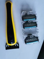 Disposable razor with 5+1 blades.  change head razor design