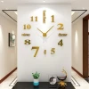 DIY Creative Digital Acrylic Round 3d Wall Clock Amazon Hot Selling for Home Decoration