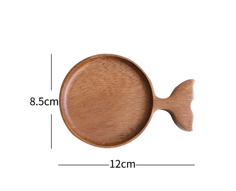 Diyue Homewares DIY209305 Home Kitchen Wooden Craft Tea Cup Holder Saucers Dinning Dishes Utensils Solid Acacia Wood Cake Plates