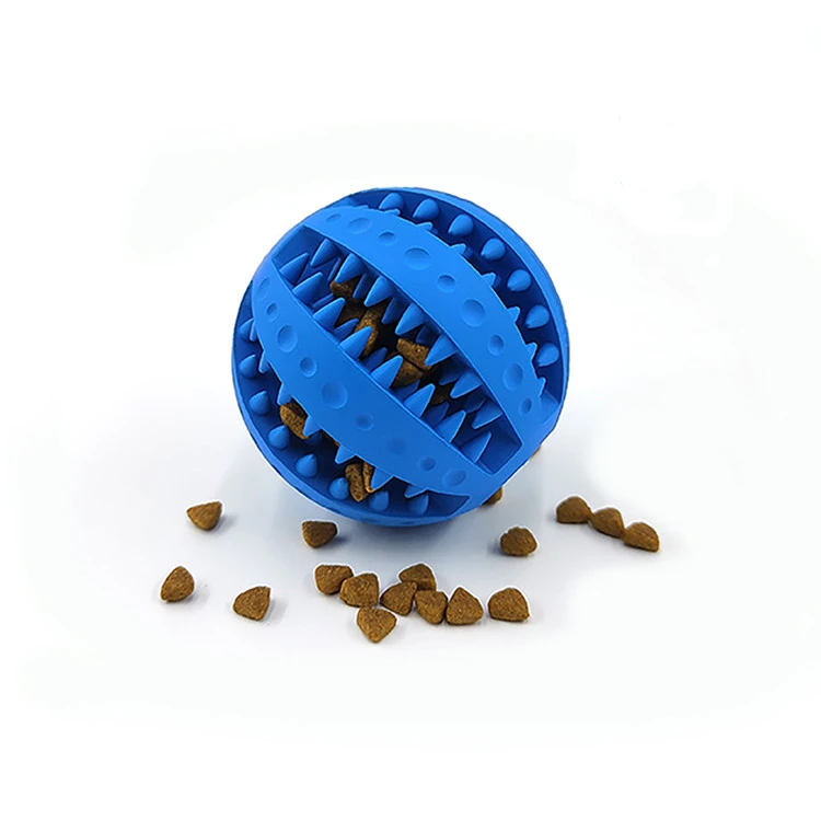 Dog Chew Toy Balls Durable Soft Rubber Non Toxic Bite Resistant Pet Food Treat Feeder Chew Tooth Cleaning Ball Toys