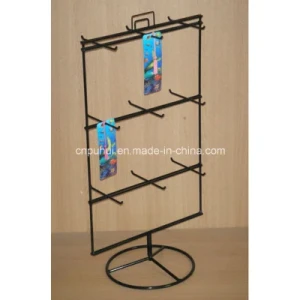 Double Sided Iron Steel Wire Peg Hook Counter Stand Rotating Jewry Display Fixture (PHY186)