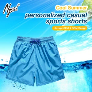 Drop shipping 6 colors quick dry summer mens surf board blank beach shorts set mens board shorts wholesale