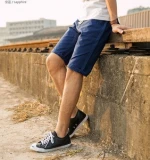 Dry fit custom drawstring knee length roll up casual chino cotton shorts for mens