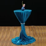 Durable metal frame round spandex cocktail table cloths