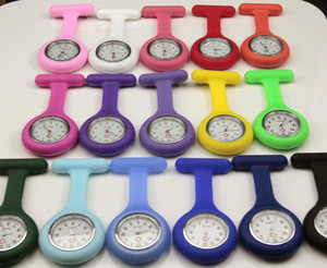 Eco-friendly Promotional Silicone Nurse Watch colorful hot selling cheap silicone  watch factory hot sale doctor pocket watches