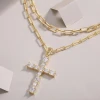 Elegant Cross Pendant Necklace - S925 Sterling Silver Gold-Plated, Timeless Christian Jewelry for Women, Perfect for Daily wear