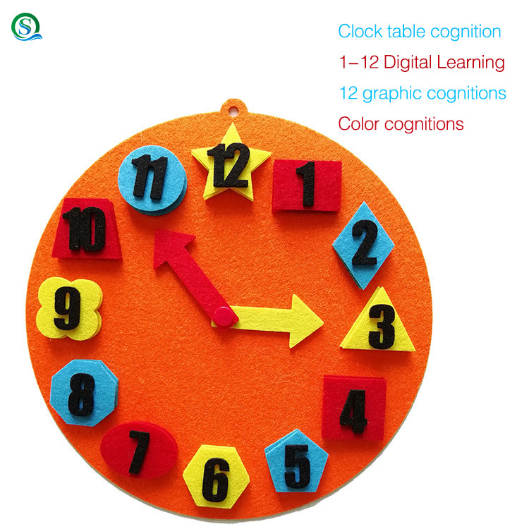 Buy Environmental Protection Felt Material Digital Clock Teaching Aids ...