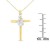 Import Espira 10K Two-Tone Gold 1/25ct. TDW Diamond Accent Cross Pendant Necklace (J-K, I2-I3) from USA