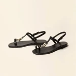 European American Style Chain Clamp Sandals Women Large Size Fashionable Texture Breathable Flat Bottom Summer-Wholesale Stock