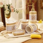 European ceramic bathroom five piece set creative bathroom products bathroom group simple wash set
