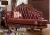 Import European-style leather living room sofa combination solid wood carved American living room sofa from China
