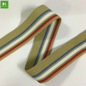 Excellent quality top sell elastic Striped Cotton/Nylon Webbing band for trampoline