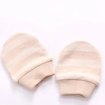 Factory custom  wholesale custom winter 0-6 months 100% organic cotton newborn baby gloves baby scratch mittens