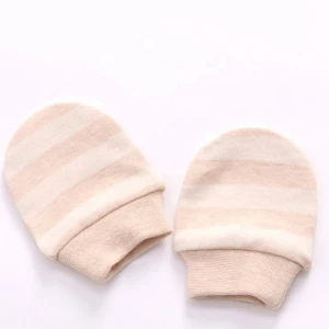Factory custom  wholesale custom winter 0-6 months 100% organic cotton newborn baby gloves baby scratch mittens