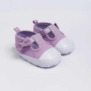 Factory Customize Baby Casual Shoes Bow PU Leather Stripe Twill Corduroy Fabric Baby Shoes