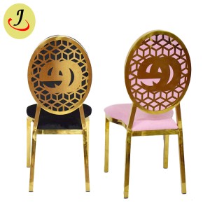 factory direct luxury gold wedding round back Royal metal dining chair
