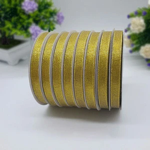 Factory direct sale color gift package gold glitter ribbon christmas decoration metallic ribbon
