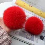 Factory Direct Sale High Quality Soft Fluffy Fox Fur Ball Keychain