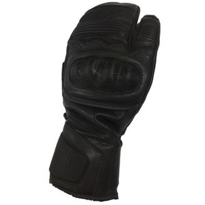 Factory Directly Sale Genuine Leather Motorcycle Gloves/Goat Leather Three Finger Ski Gloves With Protect
