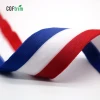 Factory price customized knitted stripe webbing band braided stripe tape white and red stripe sewing trim for decoration