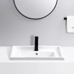 Factory Price Retangular Ceramic Hand Wash Basins White Vessel Bathroom Sink