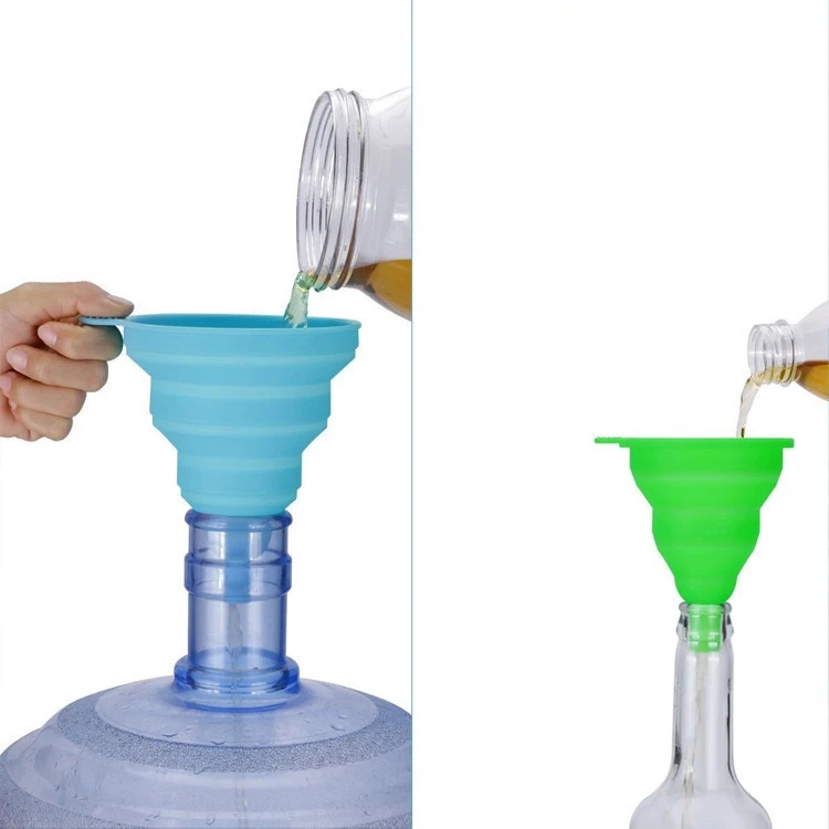 Factory Whole Sale Kitchen Multi-function Collapsible Portable Silicone Funnel