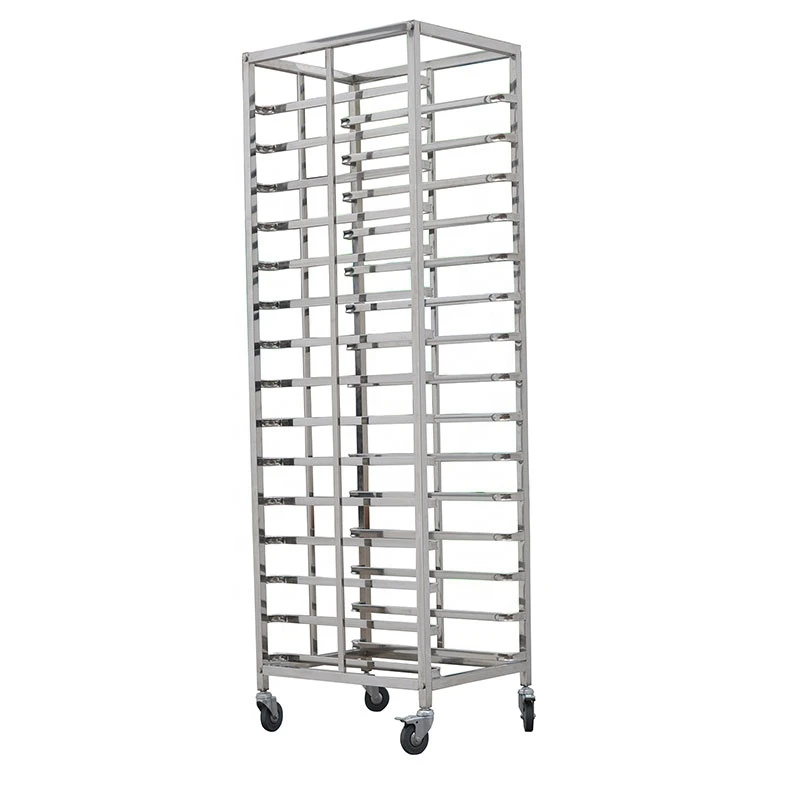 Factory Wholesale 15 Trays Stainless Steel Bakery Trolley