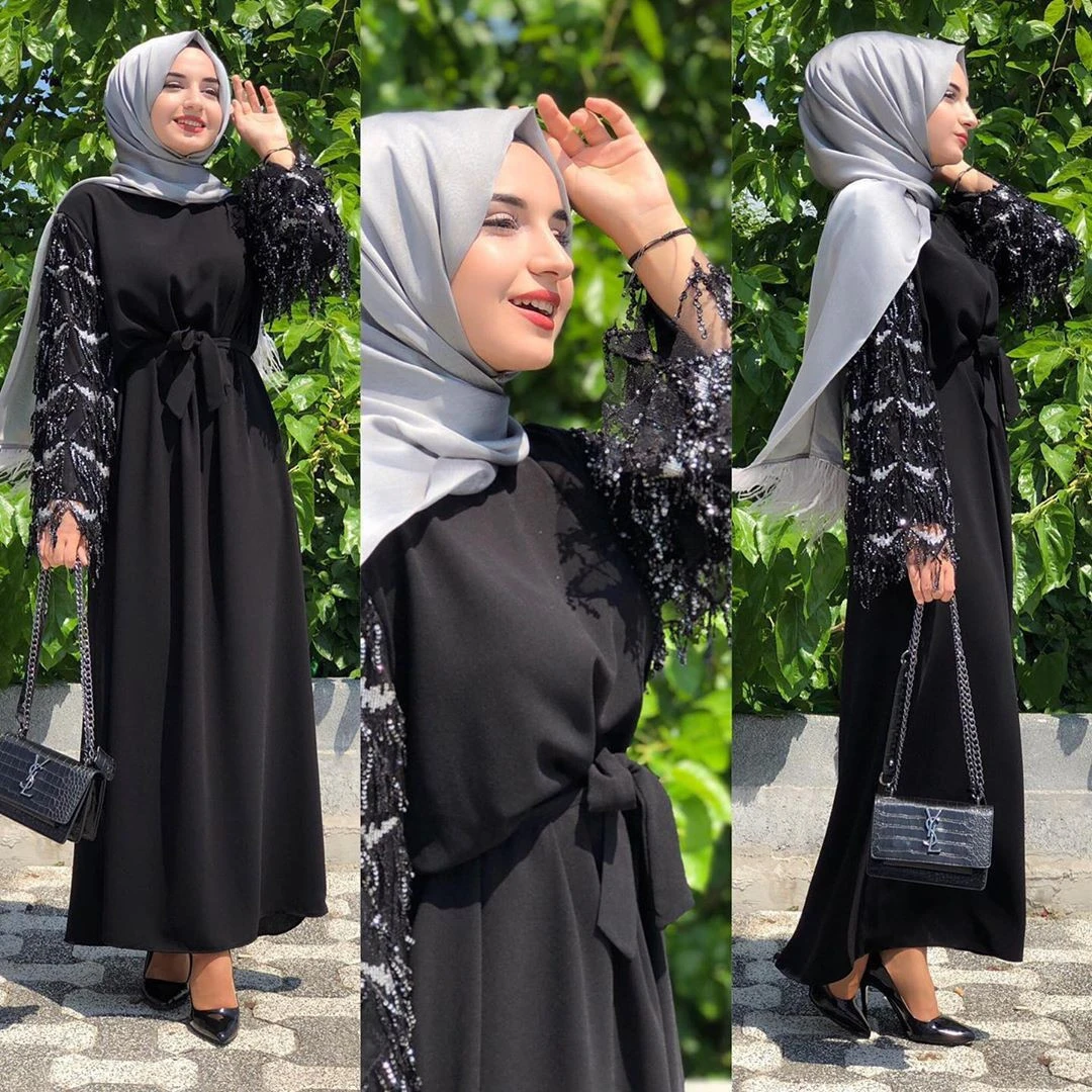 Factory Wholesale Femme Muslim Moroccan Abaya Islamic Dress Black Clothing 2021 New styles Abaya Dubai Plus Size Muslim Dress