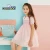 Import Fashion A-Line Floral Petal Sleeve Turn-Down Collar Wholesale Cotton Smocking Summer Girl Dress from China