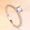 Fashion Jewelry 925 Silver Ring With White CZ Rings Jewelry Women Simple Style Elegant Prongs Setting Dylam jewelry
